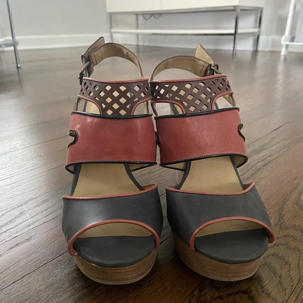 Never worn - black, brown and rust wedges! - Picture 2 of 3